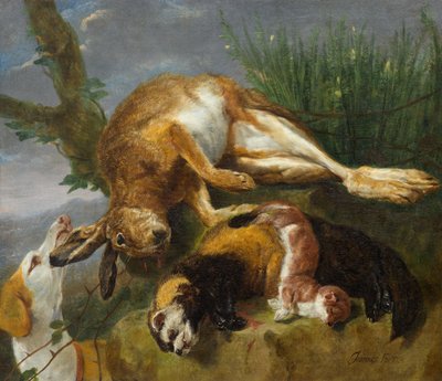 Natura morta di caccia con un cane da Jan Fyt